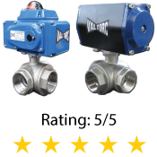 Actuated 3-Way Stainless Steel Ball Valve Full Port